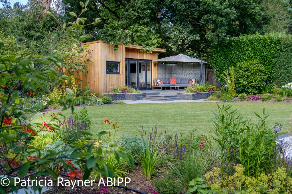 Home office built in a beautiful garden.